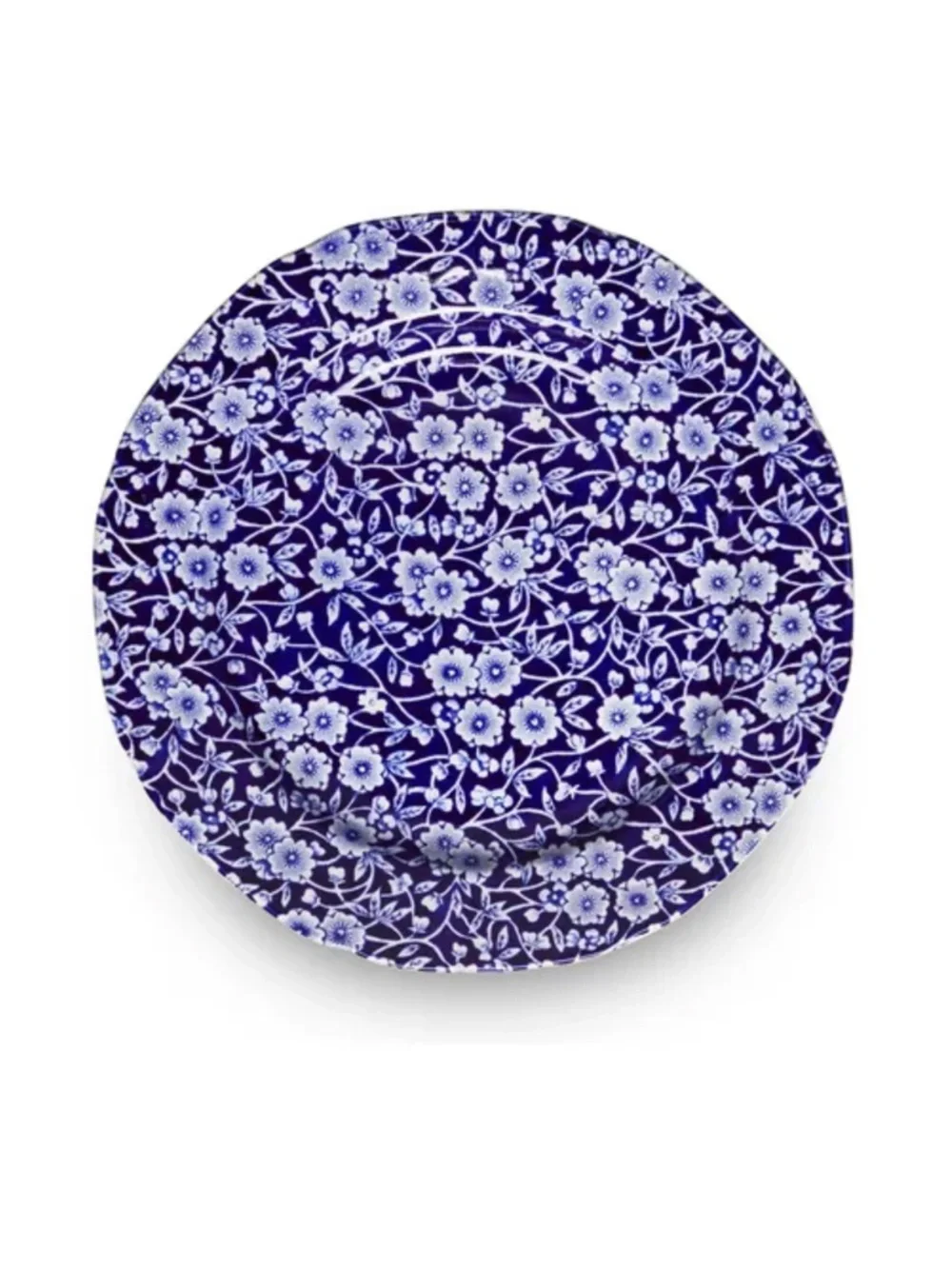3 Sur La Table burleigh blue calico dinner plates. Set of three